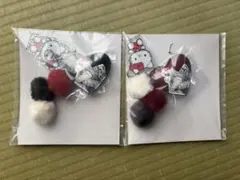 エニマイくじ　富江×ハローキティ　B賞　ハートキーホルダー　黒、赤　2点セット