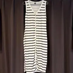 SHEIN ボーダー前開きワンピース