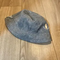 グレー バケットハット ストライプ裏地