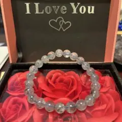 天然石ブレスレット　高品質　ブラックアクアマリン