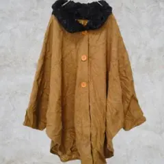 希少✨ヴィンテージ✨フランス製 NAZIMUT ポンチョ コート ブラウン