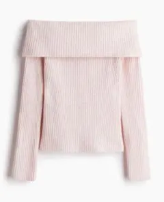 オフショルダー ピンク ニットセーター　H&M