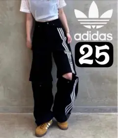 adidas アディブレイク 2-IN-1 デニムパンツ ブラック×白