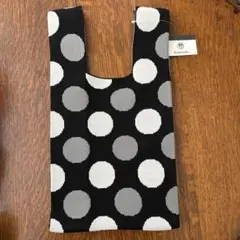 ドット柄 ニットバッグ エコバッグ ミニトート