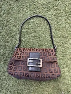 FENDIフェンディマンマバゲットショルダーバッグズッカ柄ブラウン