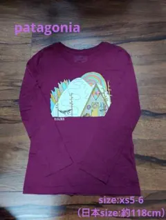 Patagonia　長袖Tシャツ　赤紫系　xs5-6 118cm程度のサムネイル
