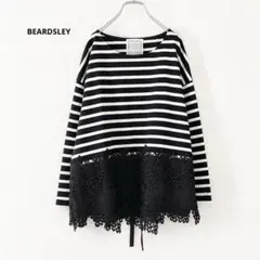定価2.2万 ビアズリー 裾レースカットソー ブラック ボーダー 定番 人気のサムネイル