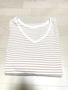 relume JOURNAL STANDRD ボーダー　Vネック ベージュ