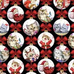 USAコットン*Kayomi Haraiクリスマスボールオーナメント子猫45cm