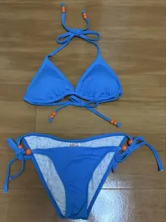 ロキシーROXY 三角ビキニ無地ブルーM 正規品のサムネイル