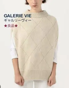 ★お値下げ★ギャルリーヴィー　ファインウールアイレットビルドネックベスト