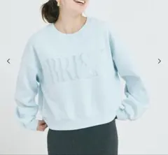 【coca】ヘビーウェイト裏起毛ビンテージ加工ロゴスウェット ブルー