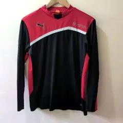 PUMA 長袖シャツ ブラック/レッド
