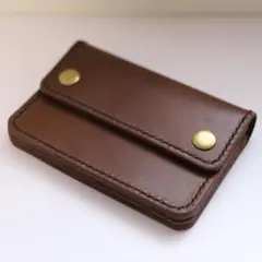 【姫路レザー使用】ダークブラウン　トラッカー風ウォレット