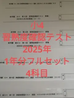 希学園　小4 習熟度確認テスト2025年度 1年分 4科目 B4