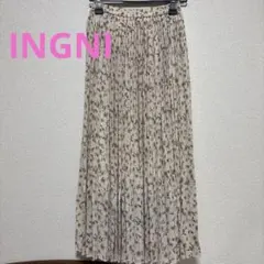 INGNI プリーツスカート 花柄 ベージュM