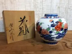 ＜有田焼＞　哲山作　共箱付　花器　華道　生花　伝統文化　骨董　ヴィンテージのサムネイル