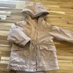 ZARA フェイクファー暴風ジャケット ピンクベージュ フード付き