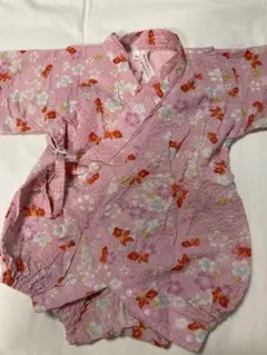 美品　ベビー　甚平　ロンパース　70cm　夏祭り 女の子　じんべい