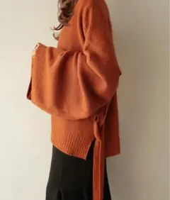 mideal 2way ribbon knit オレンジのサムネイル
