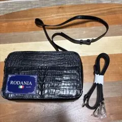 新品タグ付　ロダニア 2way ショルダーバッグ　クロコダイル ブラック