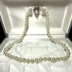 ②【極美品・照り艶抜群】アコヤ真珠 ネックレス 7.0-7.5mm SILVER