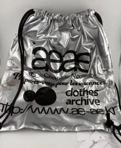 aeae ナップサック　リュック　ロゴ　シルバー　エーイーエーイーのサムネイル