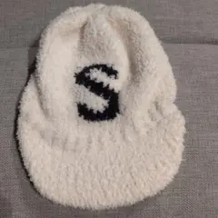 アイボリー ボアキャップ S刺繍