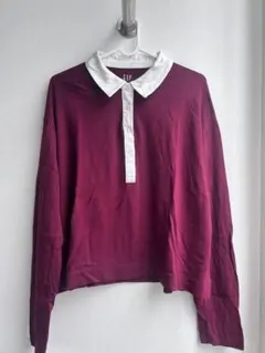 【GAP】長袖ポロシャツボルドー Mサイズのサムネイル