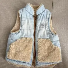 SKAPE リバーシブル ベスト 90cm デニム ボアのサムネイル