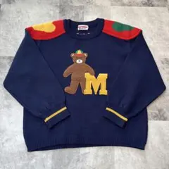 miki HOUSE ミキハウス　くまデザイン ニットセーター　レトロ　カラフル