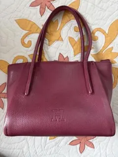 極美品 ヒロフ ヴァローレ トートバッグ ロゴ刻印 ブラウン レザー 