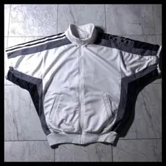 80s〜90s adidas トラックジャケット 半袖 白黒灰色 ビンテージ古着