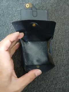 ネイビー レザー 二つ折り財布