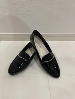 エナメル ブラック ローファー 24cm