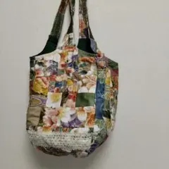 クリスマスセール〜12/26！　花柄パッチワーク グラニーバッグ