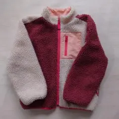 B:MING by BEAMS フリースジャケット ピンク ホワイト バイカラー