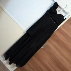 インポート　ロングドレス　ミニ　ロング　ブラック　シフォン