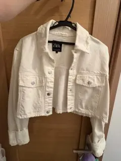 ZARA デニム　ショート　ジャケット　ホワイト