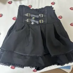 LIZLISA 2連リボンベルト スカパン ブラック スカート タグ付き LIZ LISA - 【新品・未使用】LIZ LISA 2連リボンベルトスカパン