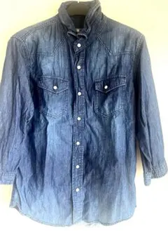 ナノユニバース 七分袖 ウエスタンシャツ