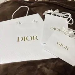 Dior ショップ袋セット ホワイト リボン付あり