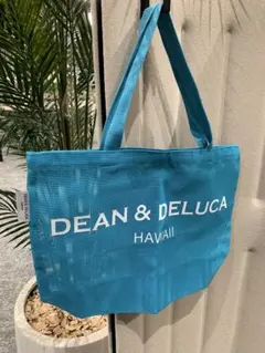DEAN & DELUCA Hawaiiロゴ　メッシュバック　アクアブルーA4のサムネイル