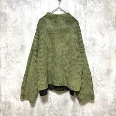 【SHEL'TTER】オーバーサイズニット グリーン ゆるふわ ハイネック