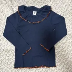 &mignon サイズ100 フリル 長袖カットソー ネイビー