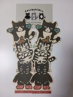 サンリオ　キャッツビーキッズ　ポストカード１枚+ダイカッ卜 メモ６枚　レトロ