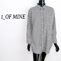 1_OF MINE ストライプ オーバーサイズシャツ ワンピース コットン100のサムネイル