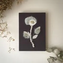 【一点もの】刺繍 ファブリックパネル　『Flower, l'.』のサムネイル