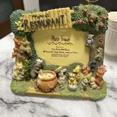 陶器製　立体アニマル　うさぎ　ふくろう　フォトフレーム　動物レリーフ　レトロ