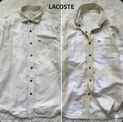 LACOSTE リネン混 リバーシブル シャツジャケット L ワニロゴ 長袖 麻